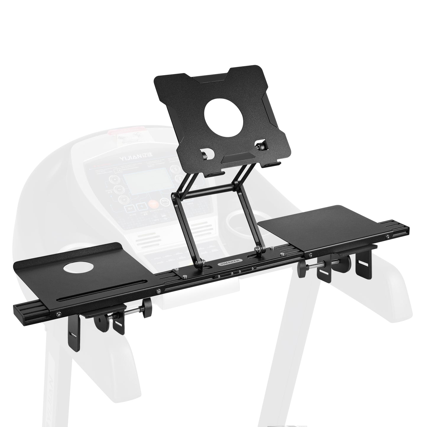 INMAKER Treadmill Desk Attachment, Universal Treadmill Laptop Holder Adjustble Height Width, Aluminum Laptop Stand for Treadmill