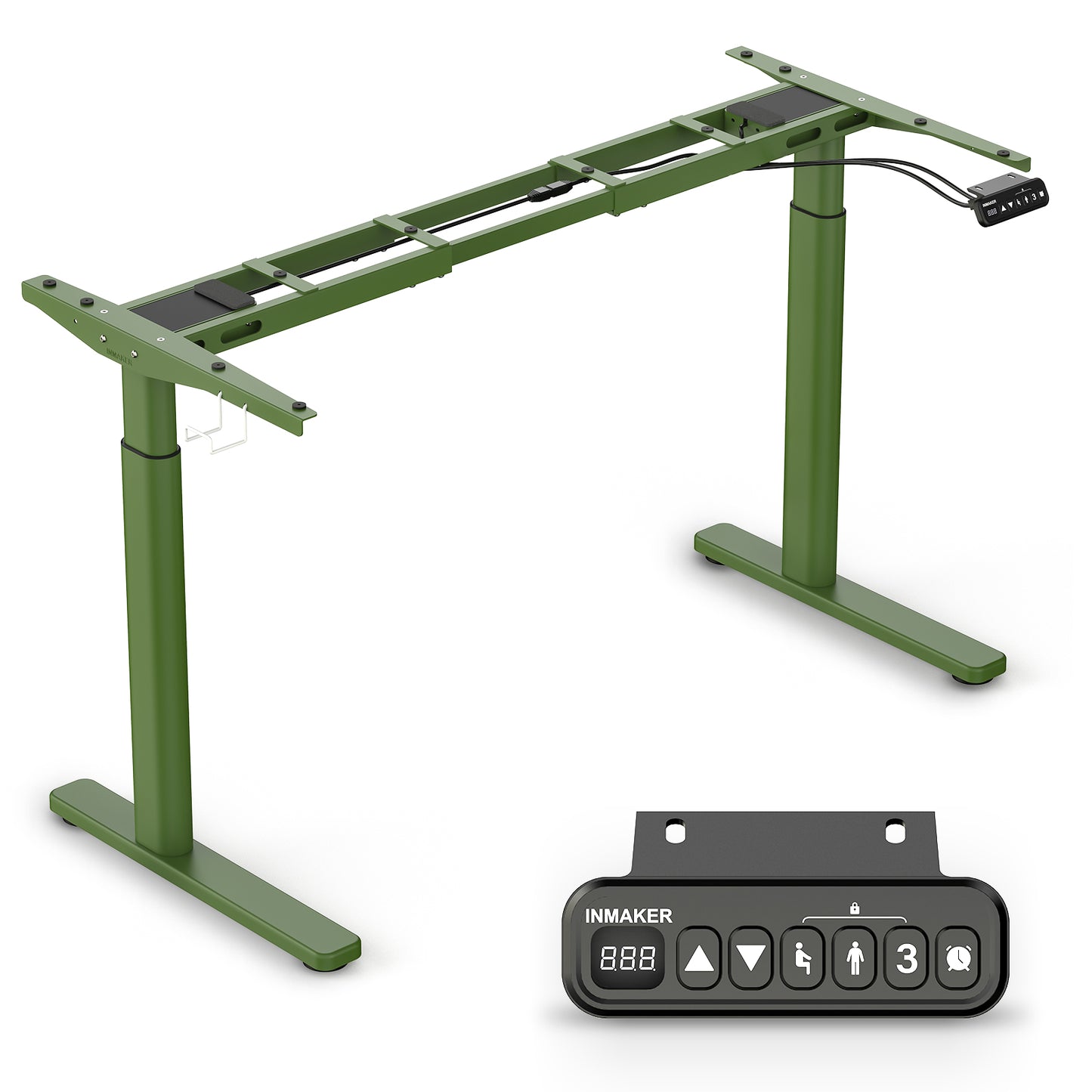 INMAKER Sit-Stand Workstations, 2 Height Version Adjustable Desk Legs, Dual Motors Sit Stand Desk Frame, Electric Desk Base for Desktop 43.3" to 70.8"(Frame only)